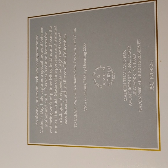 Vintage 2000 Avon Mother's Day Plate in Original Box - Picture 4 of 6